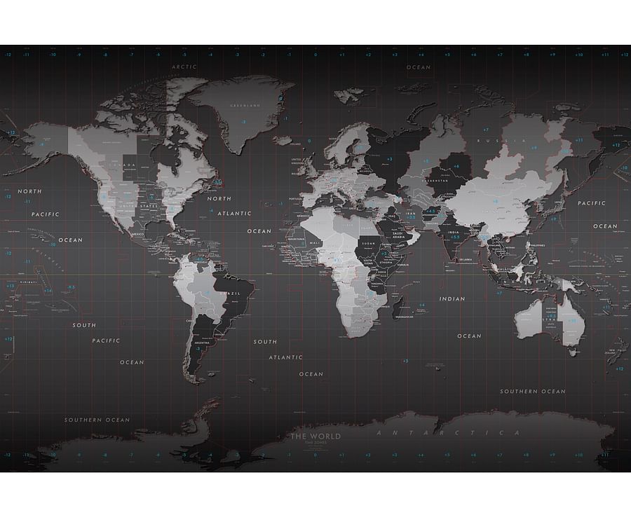 World map highlighting Thailand and GMT+7 time zone